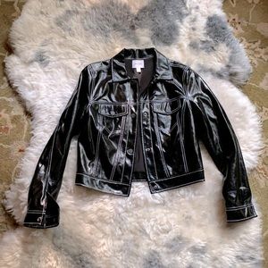 Nine West Faux Patent Leather Jacket